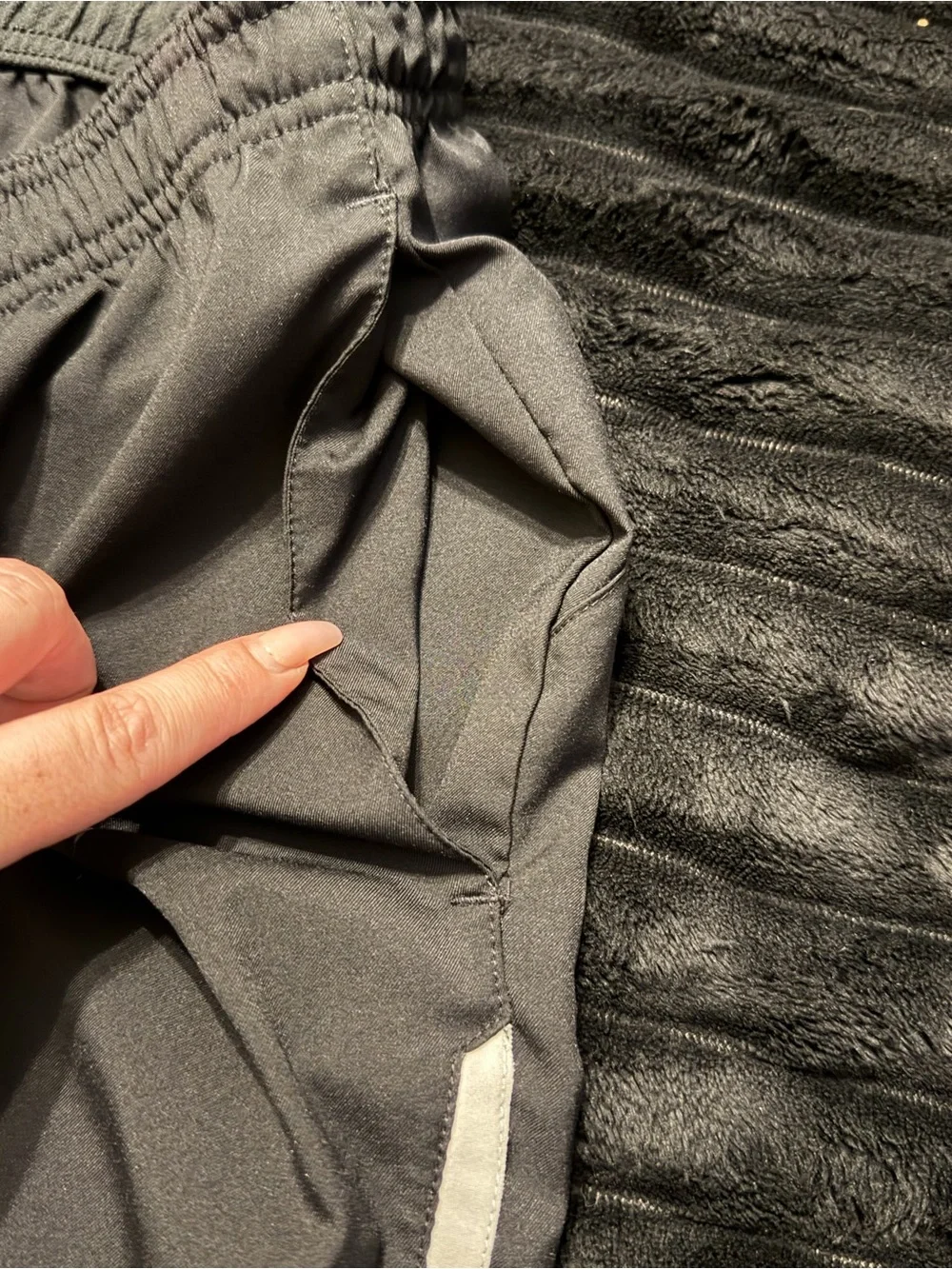 Nike Men’s Black Athletic Shorts with White Accents